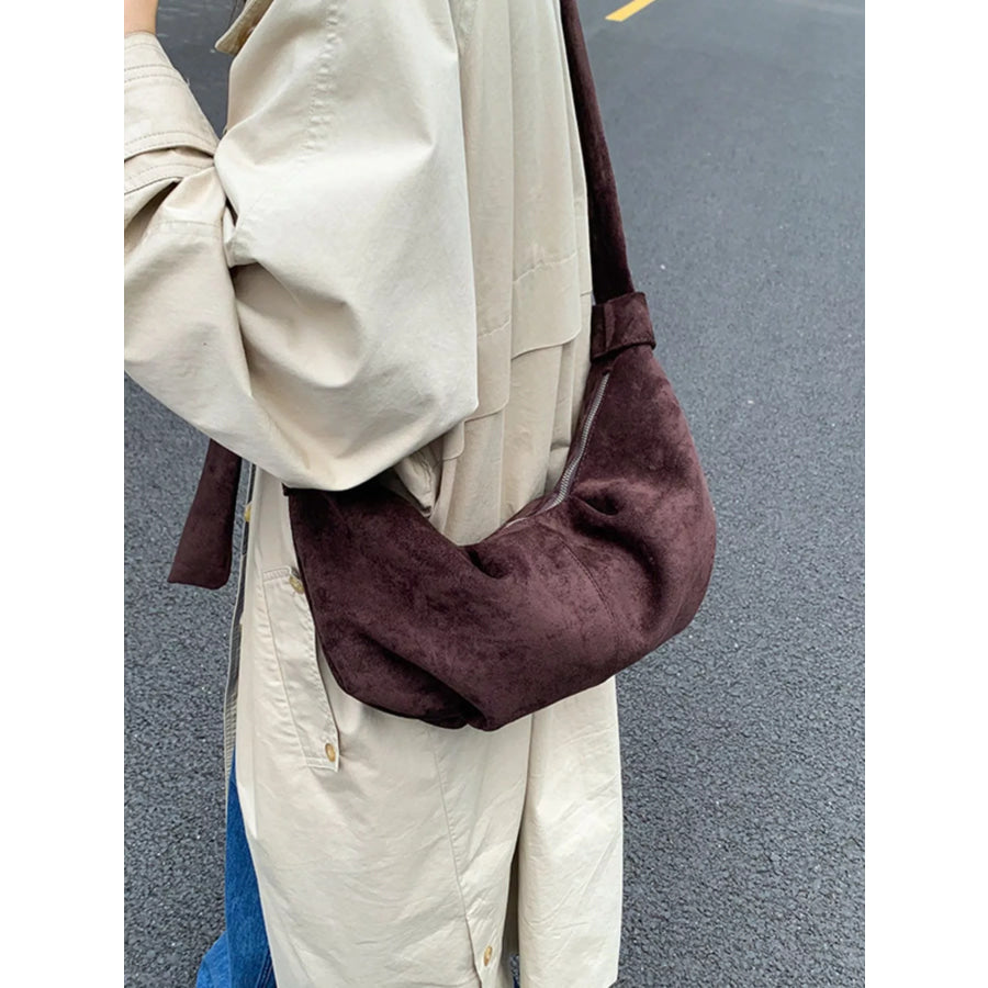 Knotted Strap Crescent Crossbody Bag Apparel and Accessories