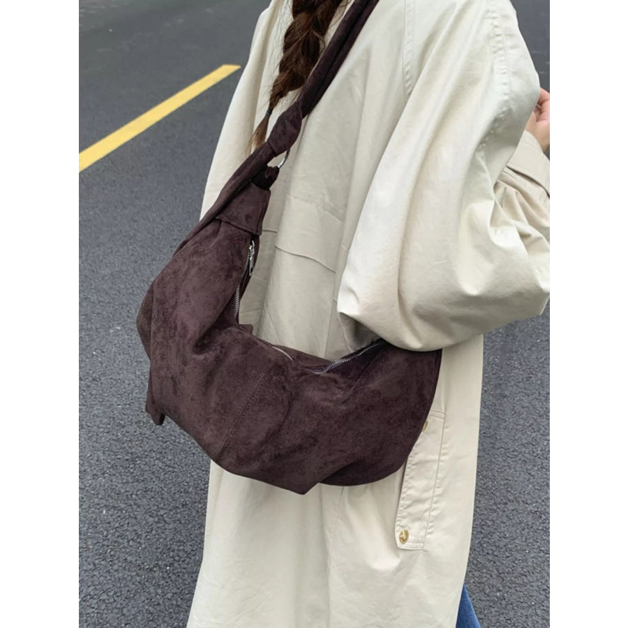Knotted Strap Crescent Crossbody Bag Apparel and Accessories