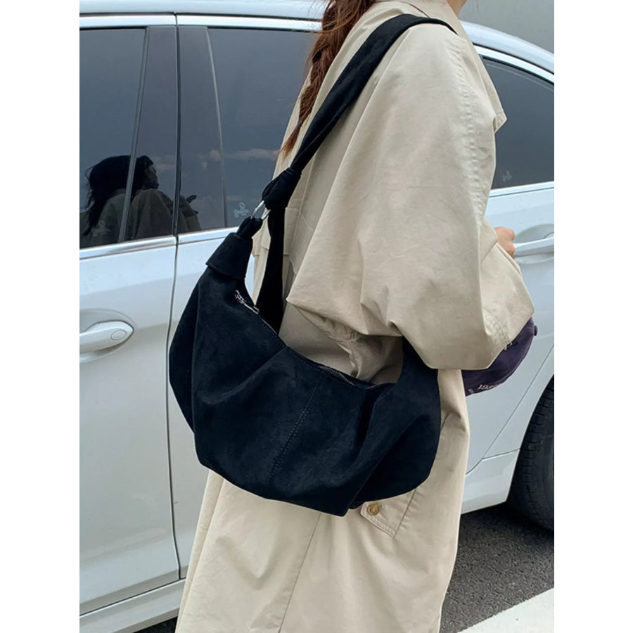 Knotted Strap Crescent Crossbody Bag Apparel and Accessories