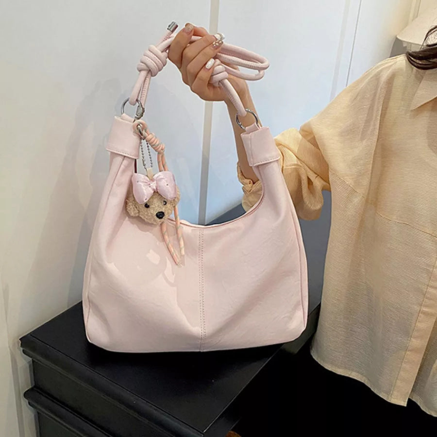 Knotted Strap Shoulder Bag Blush Pink / One Size Apparel and Accessories