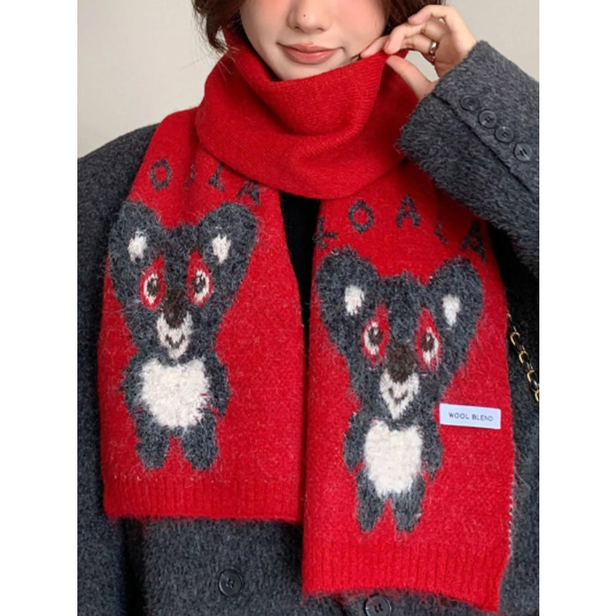 Koala Pattern Winter Scarf Apparel and Accessories