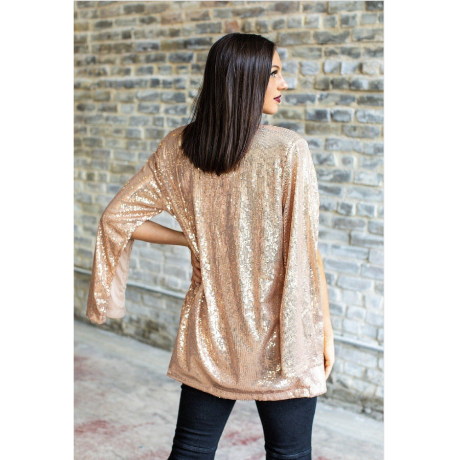 Coming Soon! Rose Gold Sequin Cape (ETA 3-4 weeks) Jacket