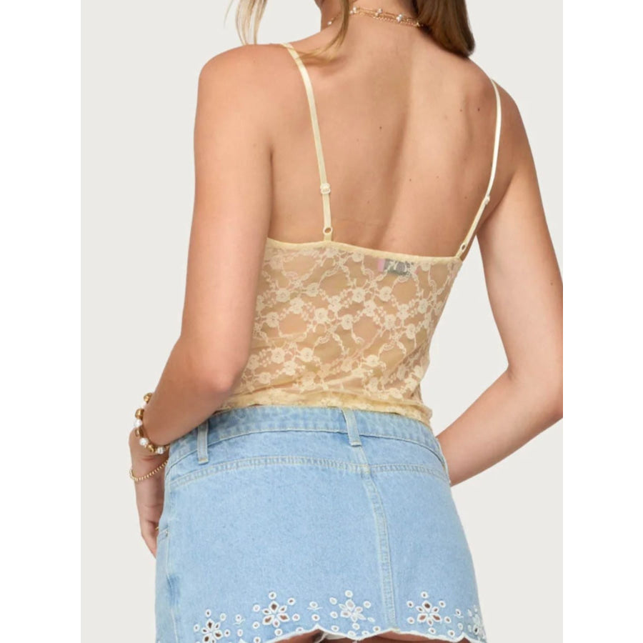 Lace Adjustable Strap Cami Apparel and Accessories