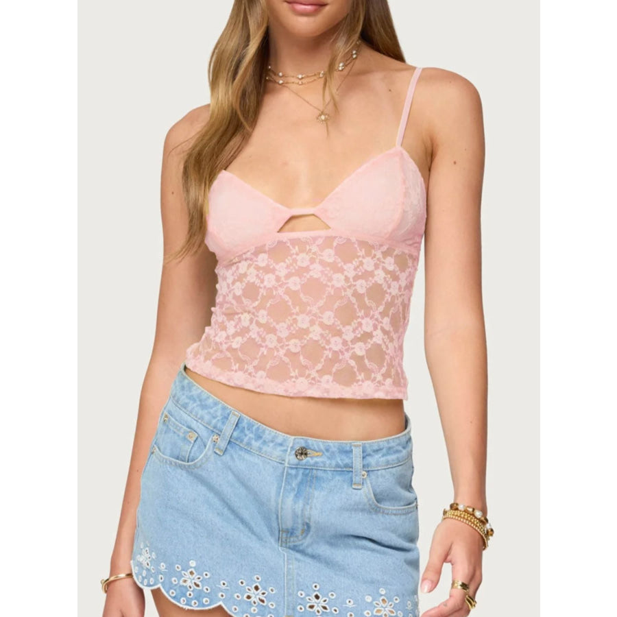 Lace Adjustable Strap Cami Blush Pink / S Apparel and Accessories