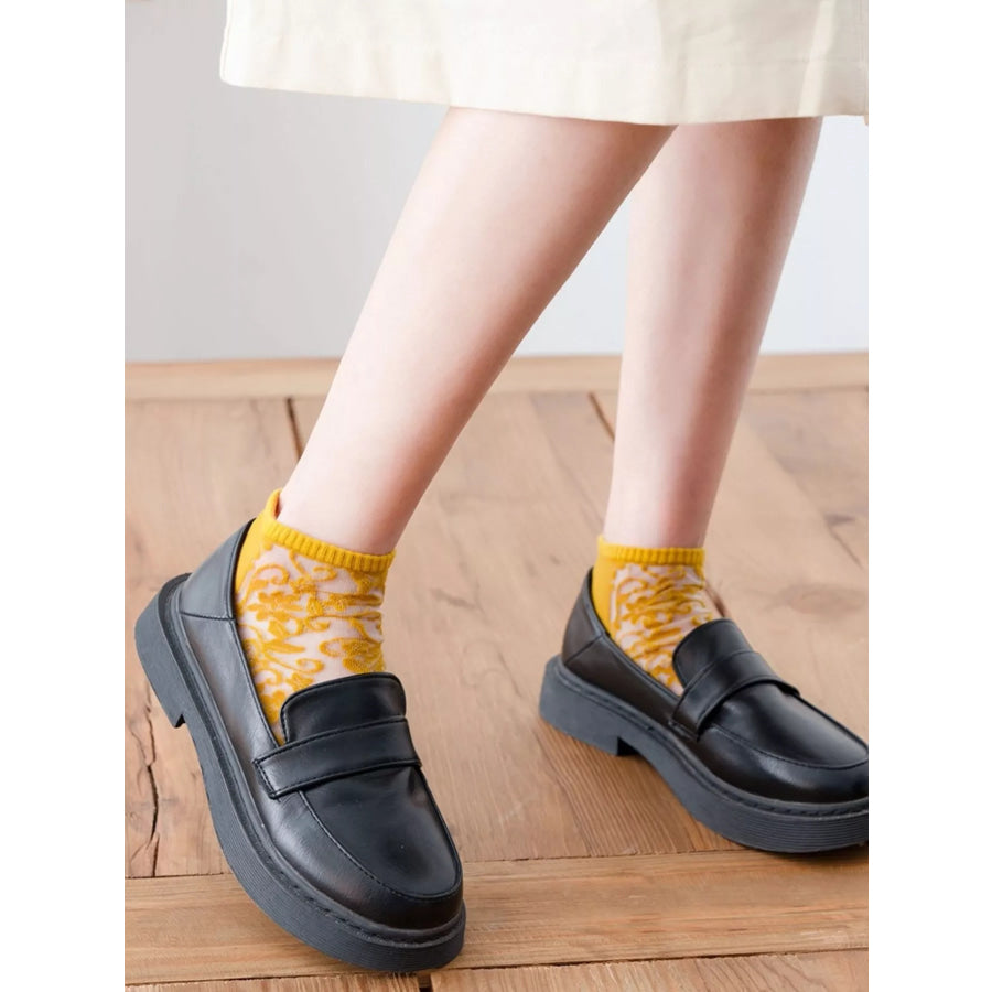 Lace Ankle Socks Yellow / One Size Apparel and Accessories