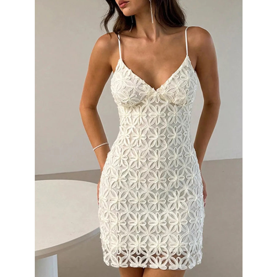 Lace Bodycon Mini Dress White / S Apparel and Accessories