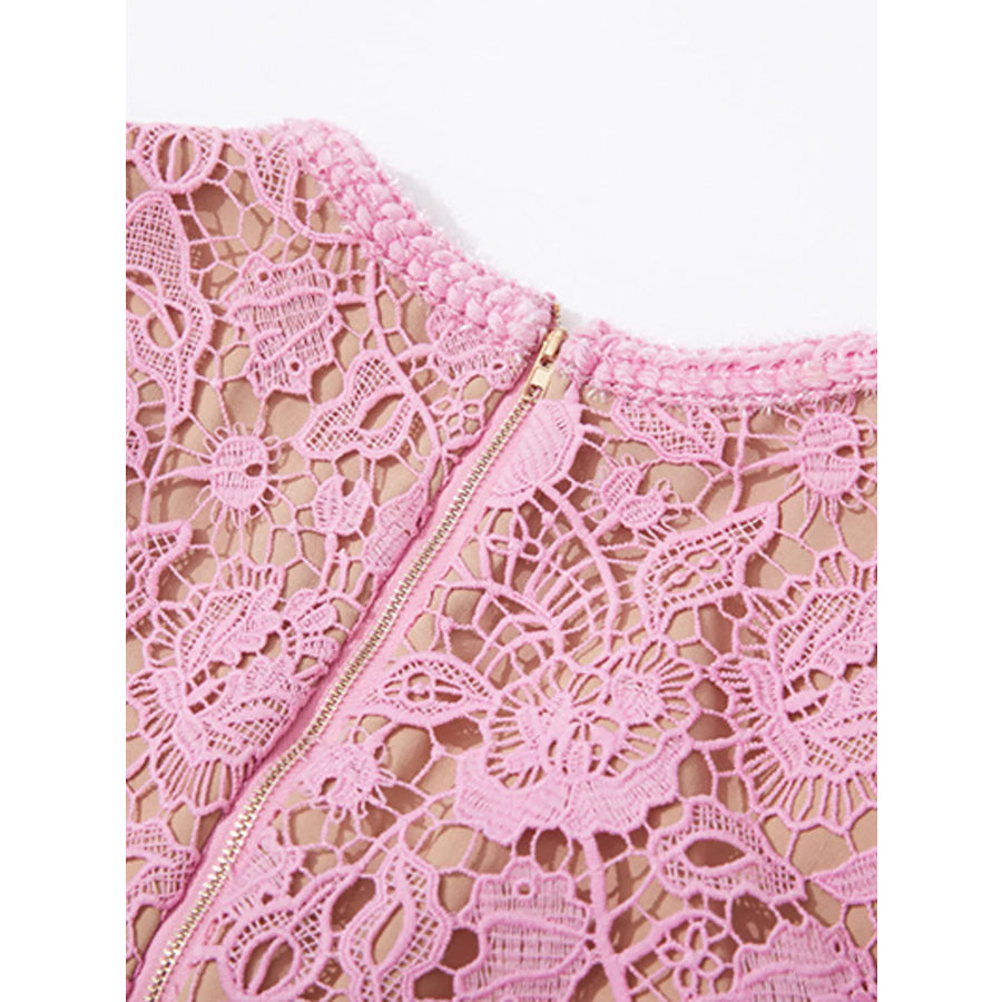Lace Button-Up Midi Dress Apparel and Accessories