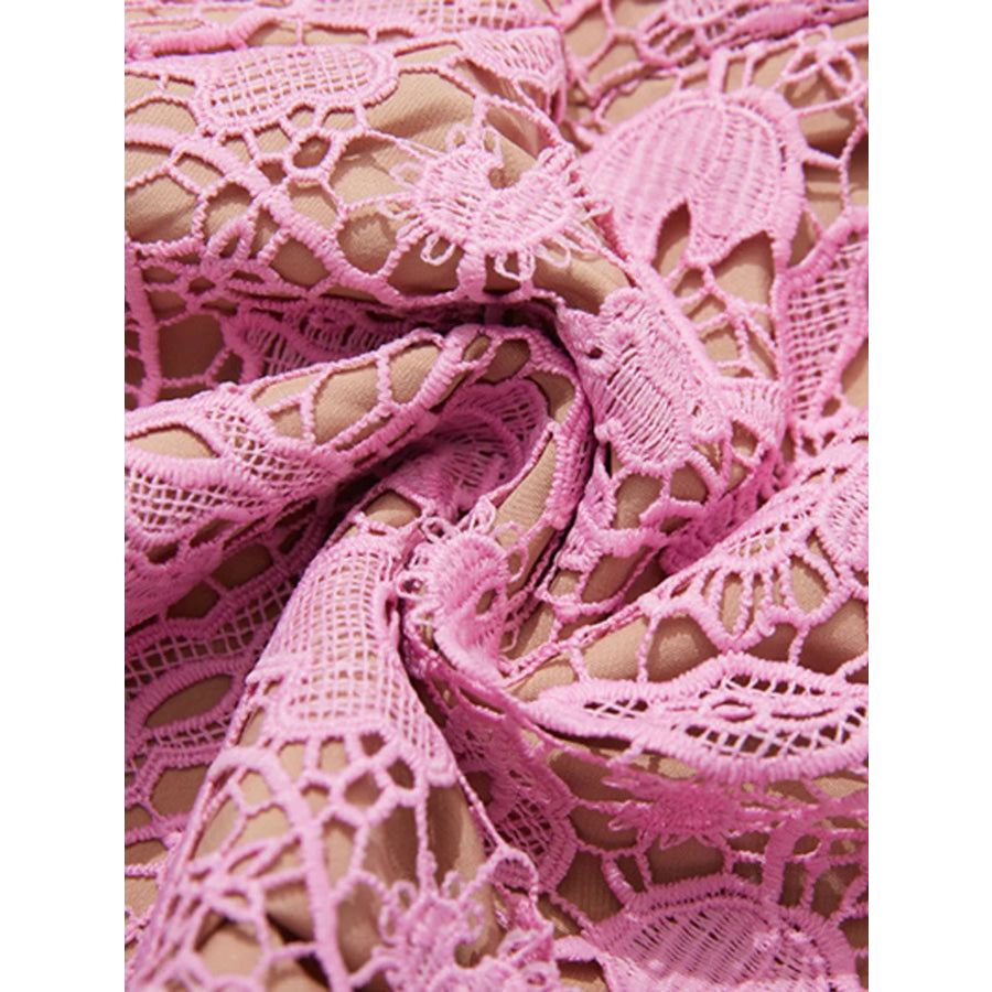 Lace Button-Up Midi Dress Apparel and Accessories