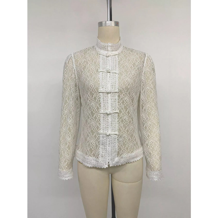 Lace Chinese Style Button Shirt Apparel and Accessories