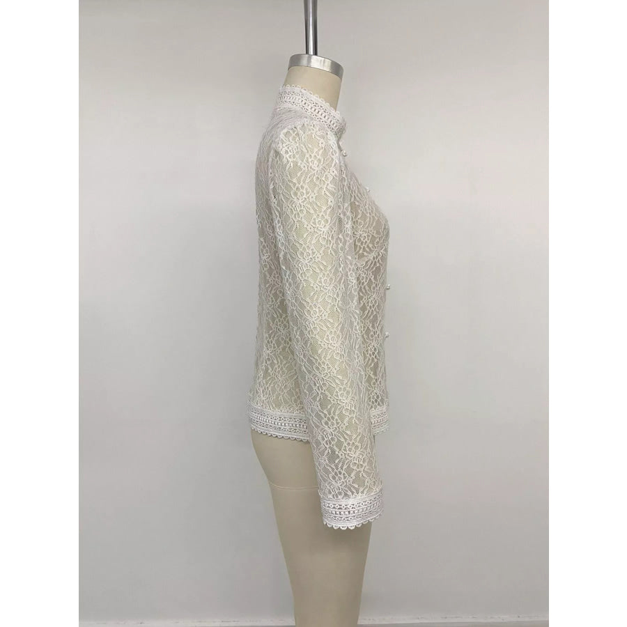 Lace Chinese Style Button Shirt Apparel and Accessories