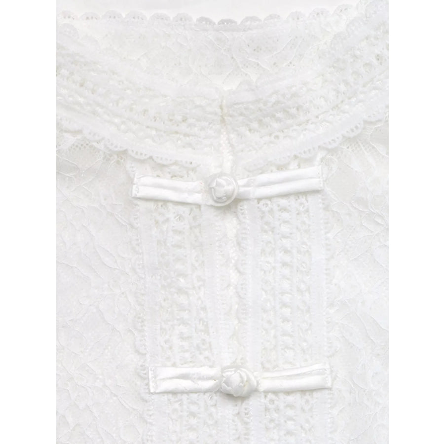 Lace Chinese Style Button Shirt Apparel and Accessories