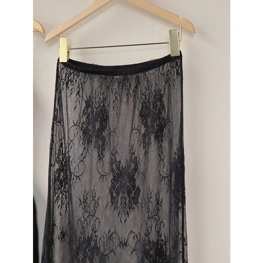 Lace Corset Mini Dress Set with Sheer Overlay Apparel and Accessories