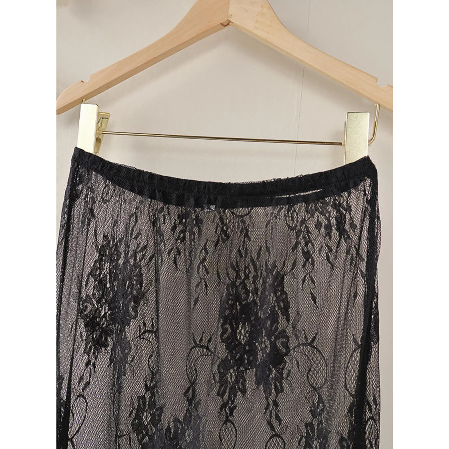 Lace Corset Mini Dress Set with Sheer Overlay Apparel and Accessories