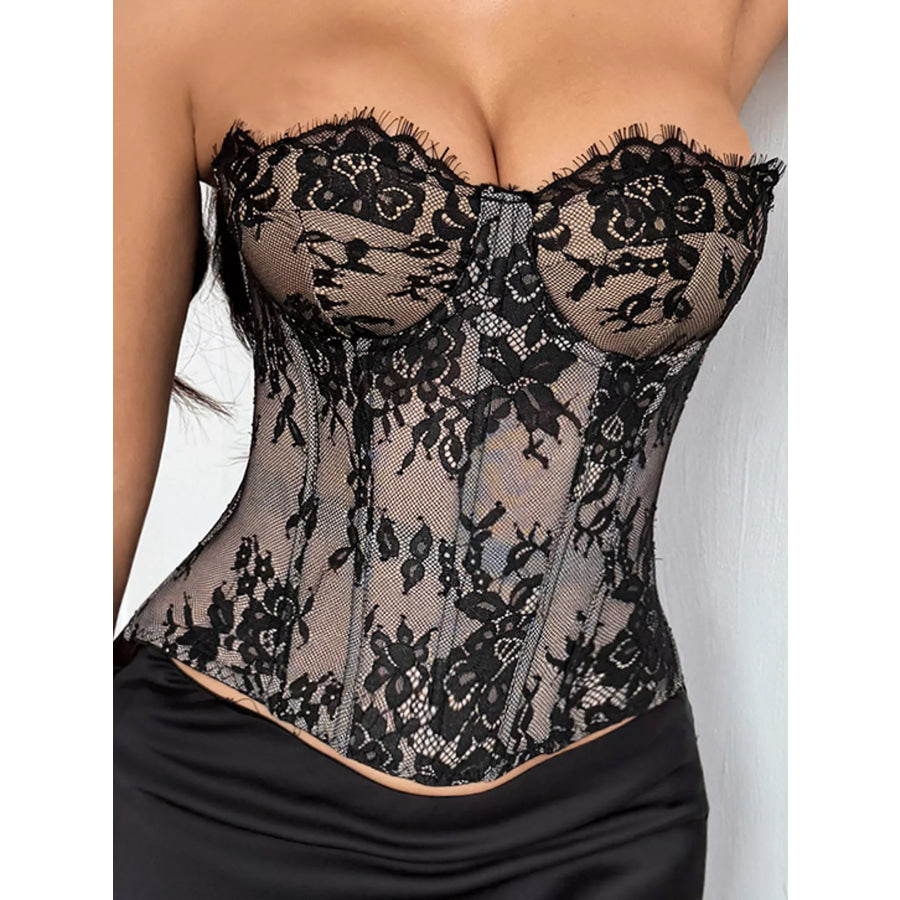 Lace Corset Tube Top Apparel and Accessories