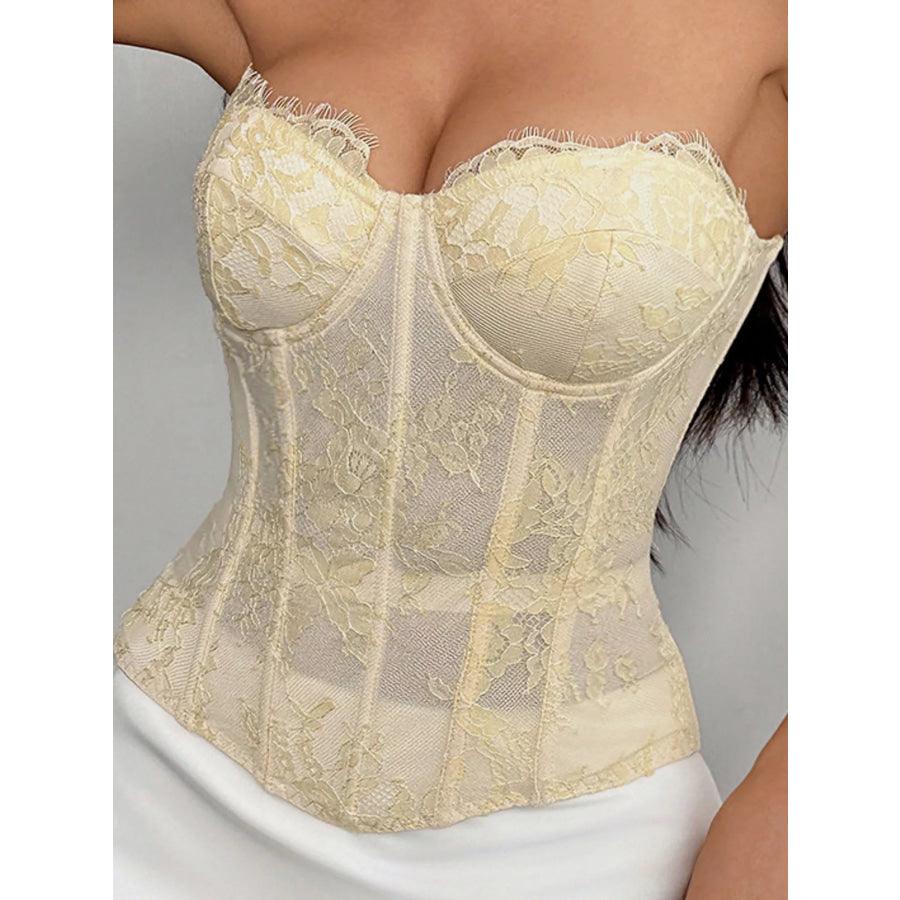 Lace Corset Tube Top Apparel and Accessories