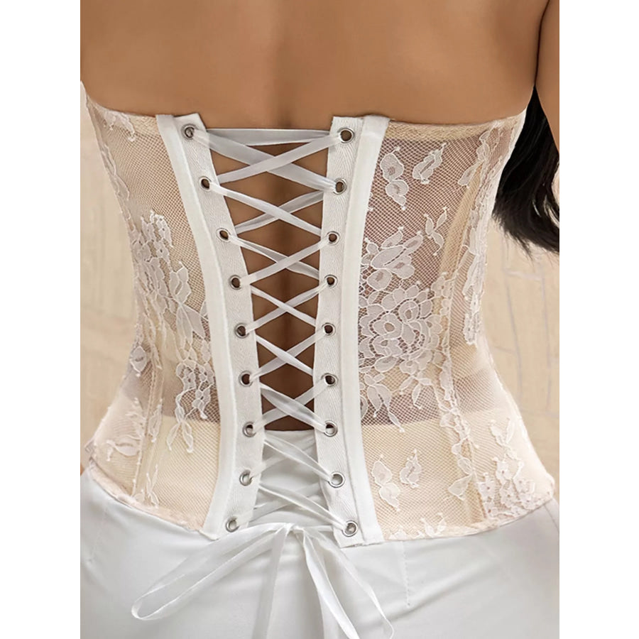 Lace Corset Tube Top Apparel and Accessories