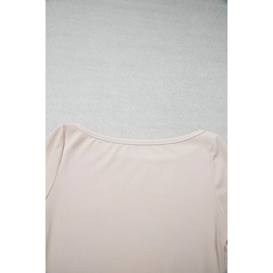 Lace Cuff Patchwork Round Neck Long Sleeve Top Apparel and Accessories