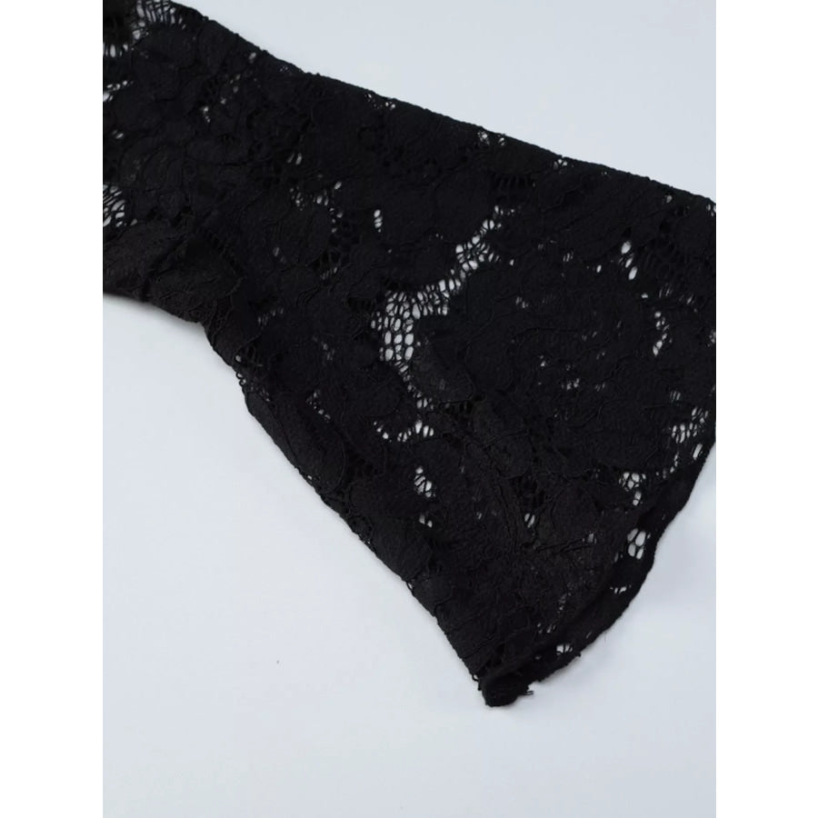 Lace Cut-out Long Sleeve Mini Dress Apparel and Accessories