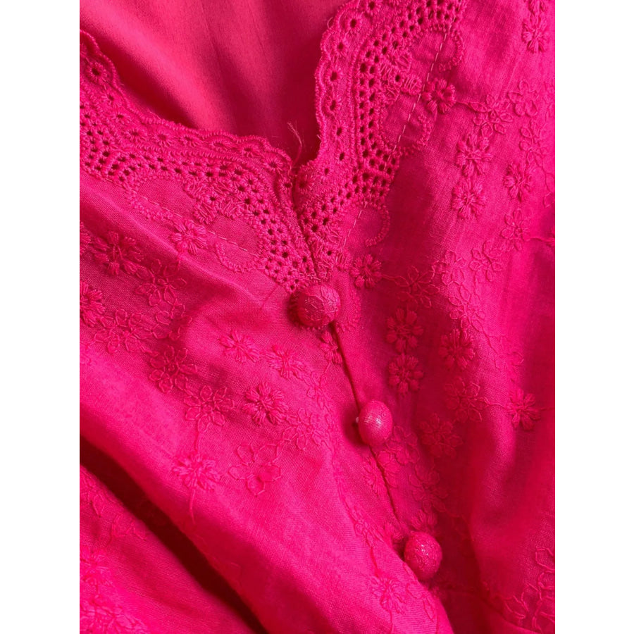 Lace Detail A-Line Midi Dress Apparel and Accessories
