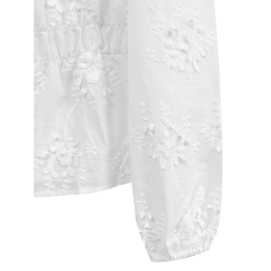 Lace Detail Balloon Sleeve Shirt Apparel and Accessories