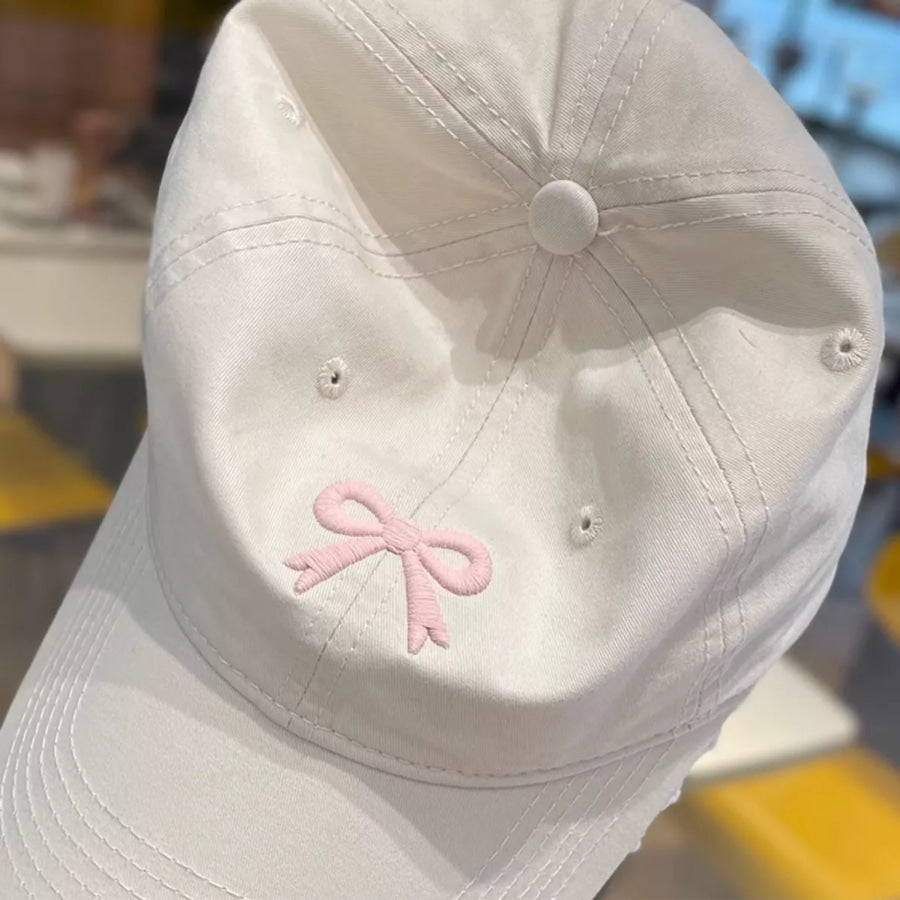 Lace Detail Bow Baseball Cap Apparel and Accessories