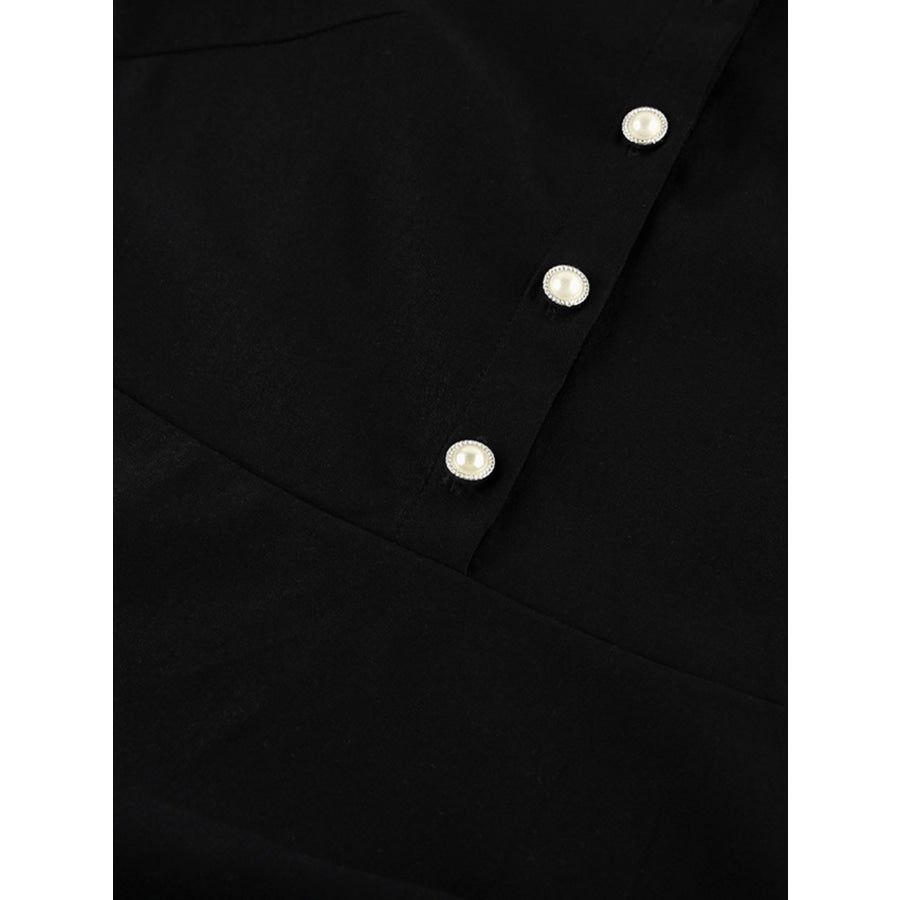 Lace Detail Button Front Long Sleeve Dress Apparel and Accessories