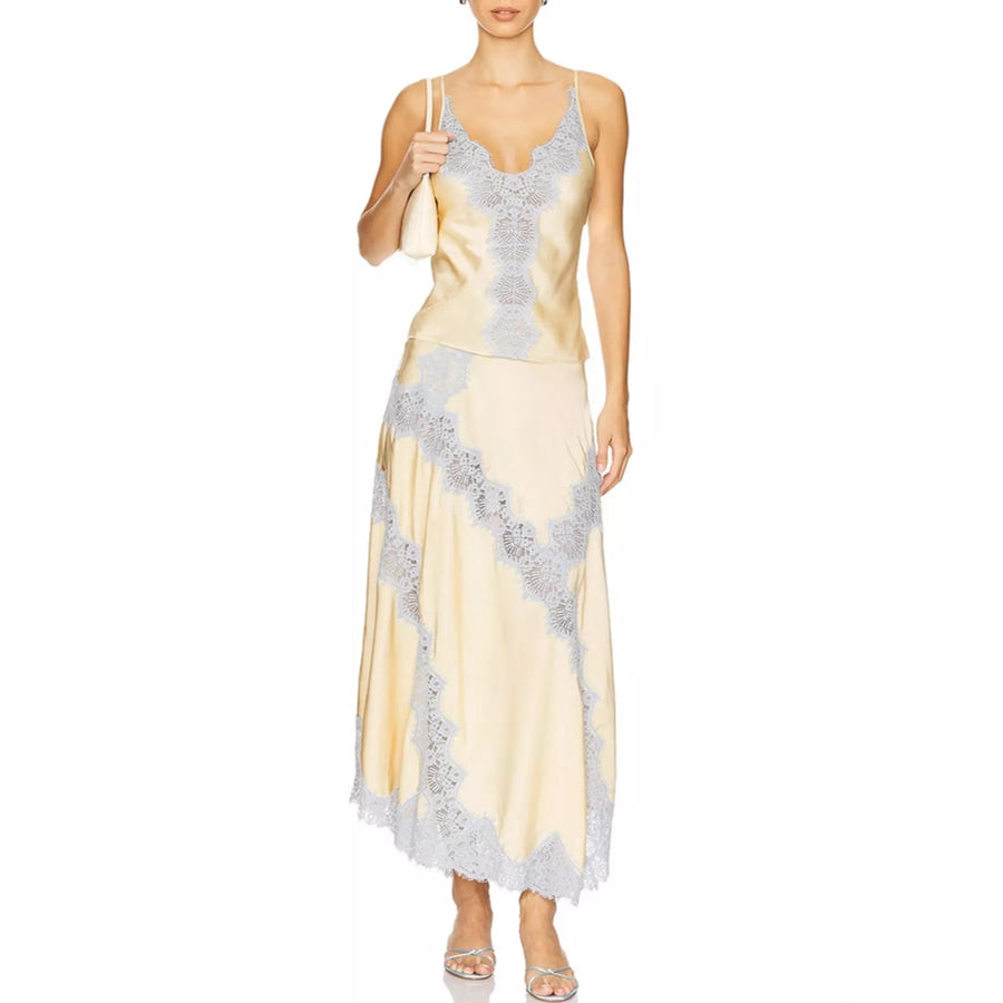 Lace Detail Cami and Skirt Set Apparel and Accessories