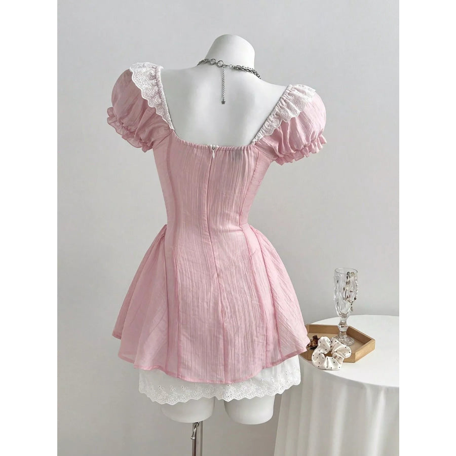 Lace Detail Cap Sleeve Dress Apparel and Accessories