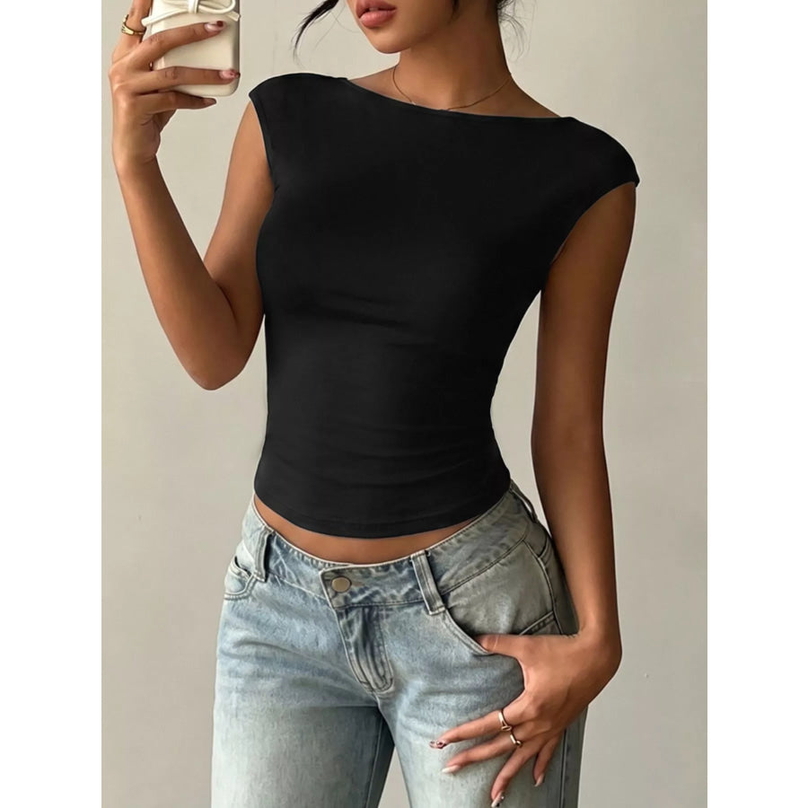 Lace Detail Cap-Sleeve T-Shirt Apparel and Accessories