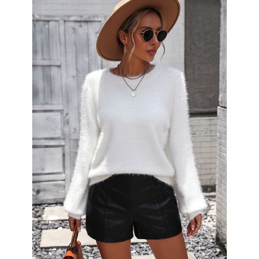 Lace Detail Cutout Long Sleeve Pullover Sweater