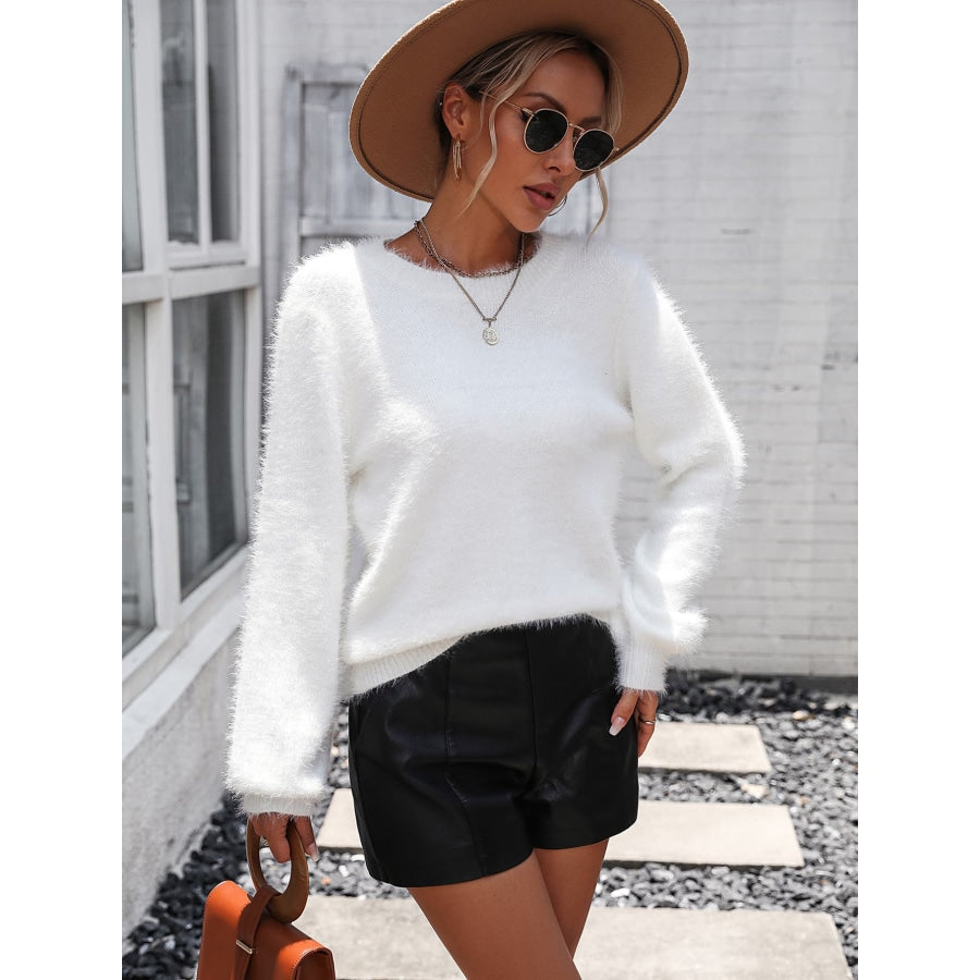 Lace Detail Cutout Long Sleeve Pullover Sweater