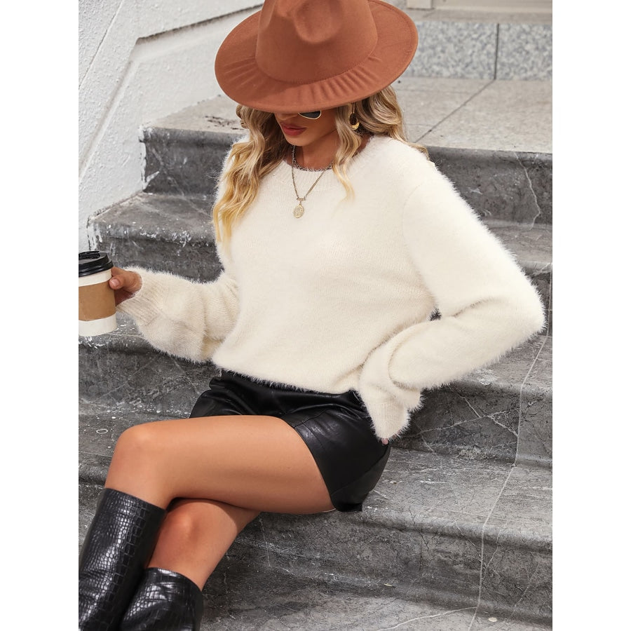 Lace Detail Cutout Long Sleeve Pullover Sweater