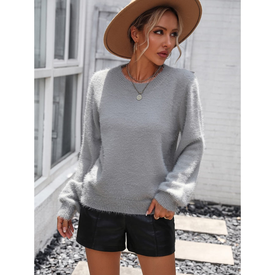 Lace Detail Cutout Long Sleeve Pullover Sweater