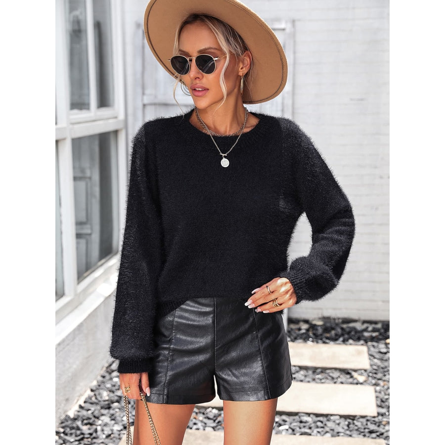 Lace Detail Cutout Long Sleeve Pullover Sweater