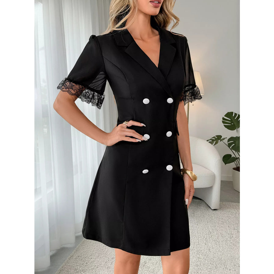 Lace Detail Double Breasted Blazer Dress Apparel and Accessories