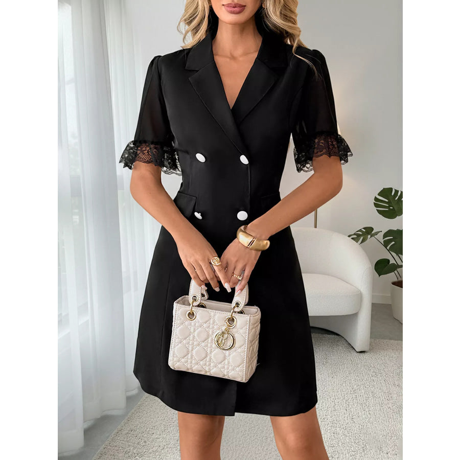 Lace Detail Double Breasted Blazer Dress Apparel and Accessories