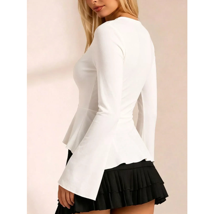 Lace Detail Flare Sleeve T-Shirt Apparel and Accessories