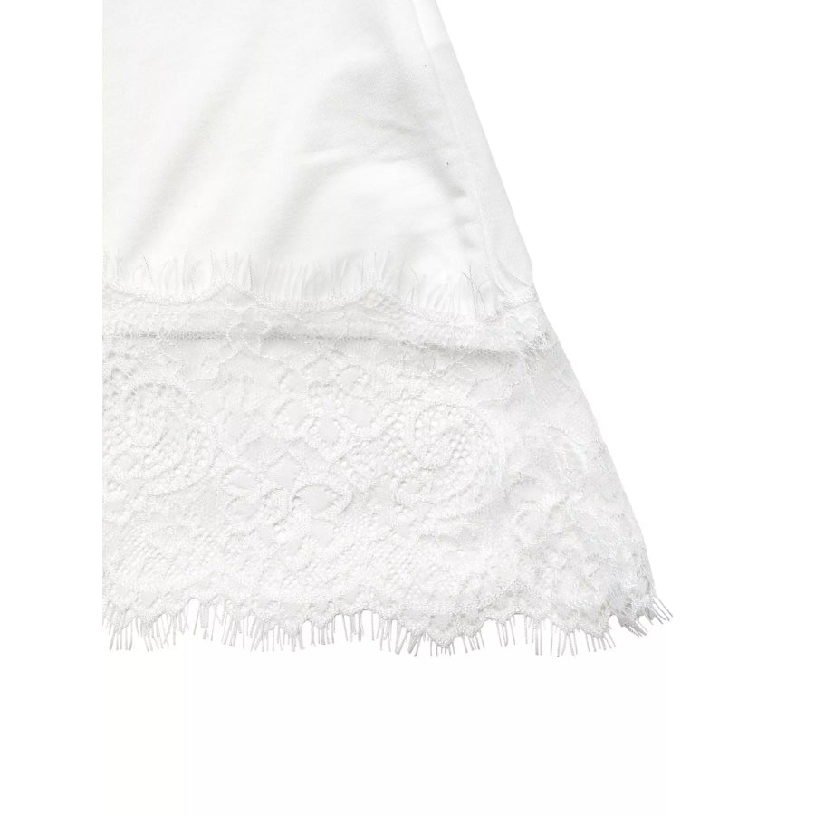 Lace Detail Half Sleeve T-Shirt Apparel and Accessories