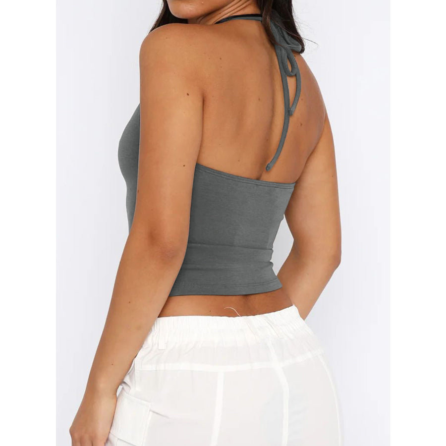 Lace Detail Halter Neck Cami Apparel and Accessories