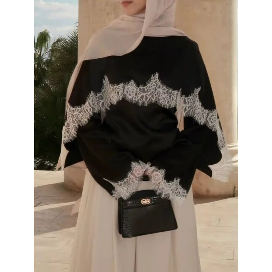 Lace Detail Long Sleeve Blouse Apparel and Accessories