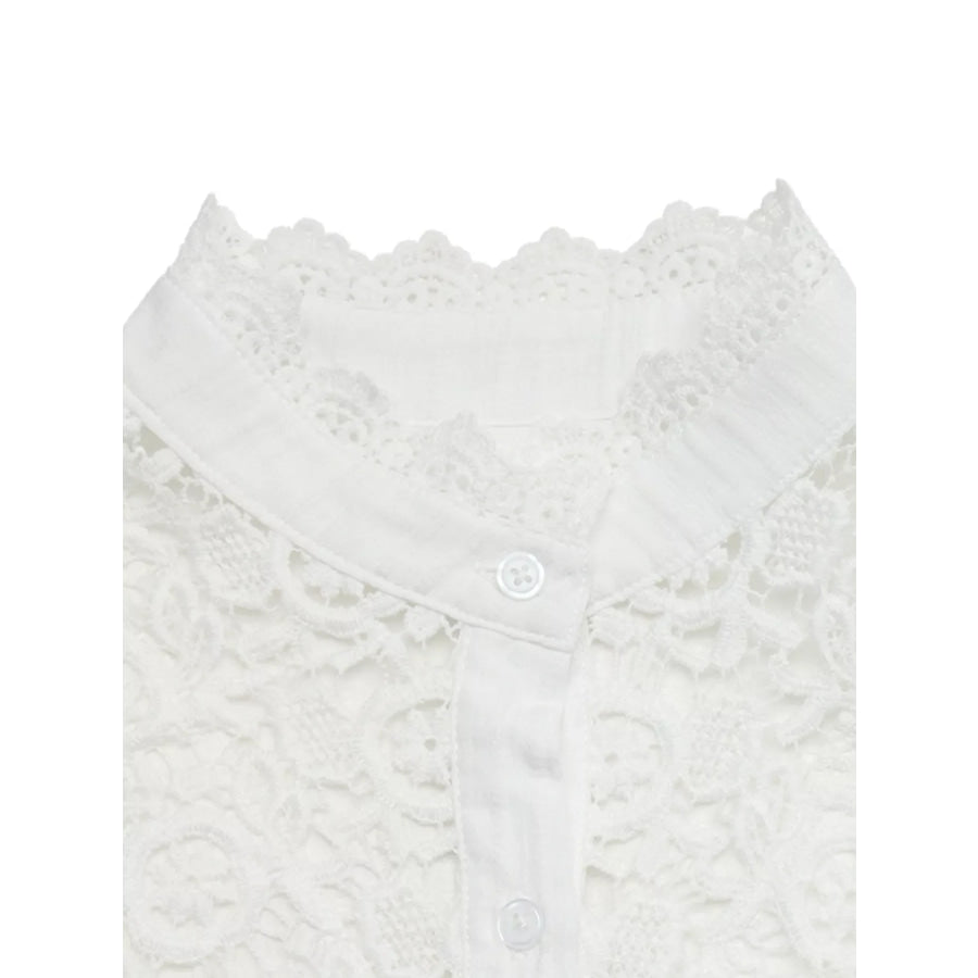 Lace Detail Long Sleeve Shirt Apparel and Accessories