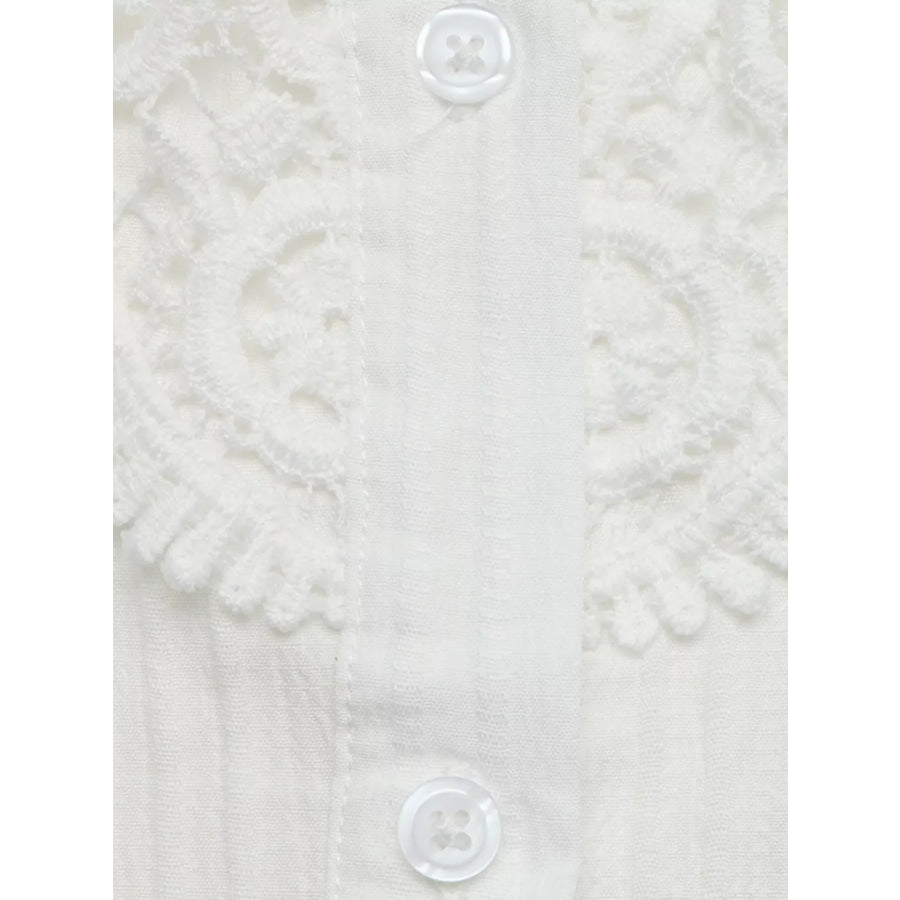 Lace Detail Long Sleeve Shirt Apparel and Accessories