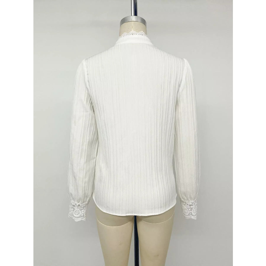 Lace Detail Long Sleeve Shirt Apparel and Accessories