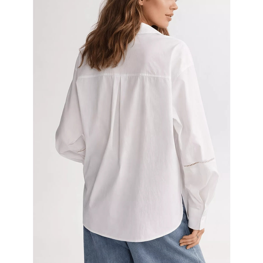 Lace Detail Long Sleeve Shirt Apparel and Accessories
