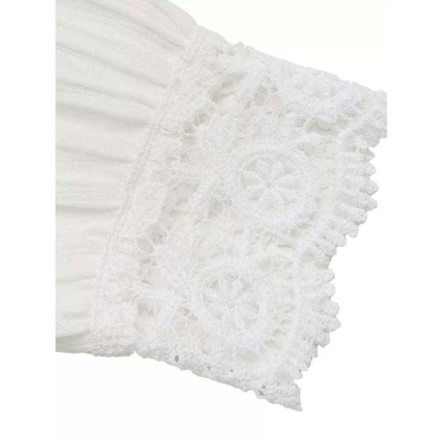 Lace Detail Long Sleeve Shirt Apparel and Accessories