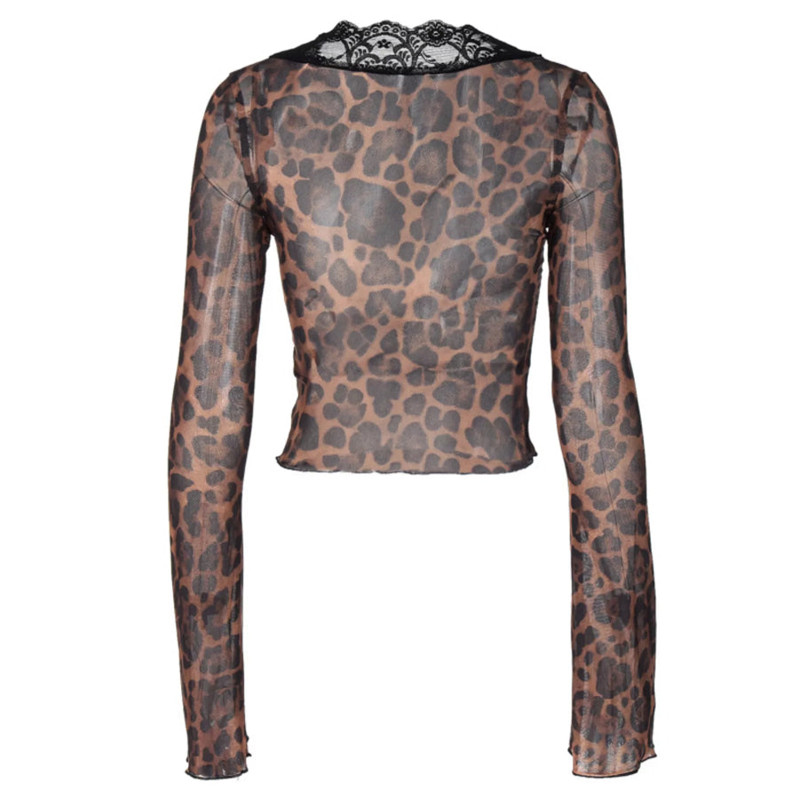 Lace Detail Long Sleeve Top Apparel and Accessories