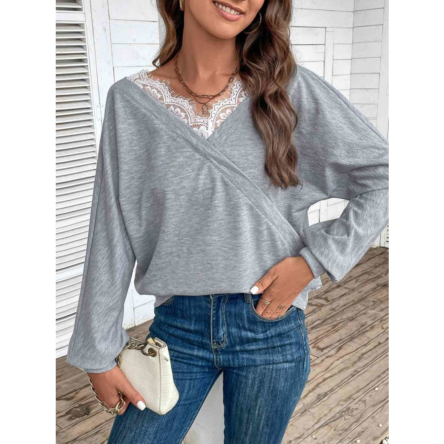 Lace Detail Long Sleeve Top