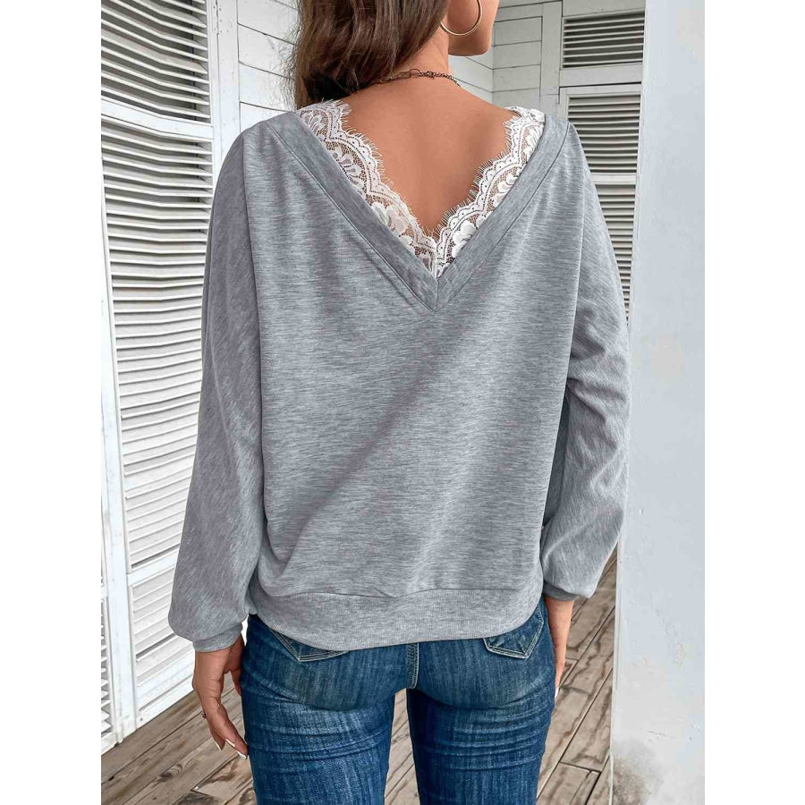 Lace Detail Long Sleeve Top