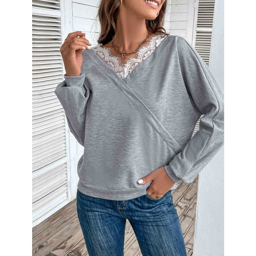 Lace Detail Long Sleeve Top