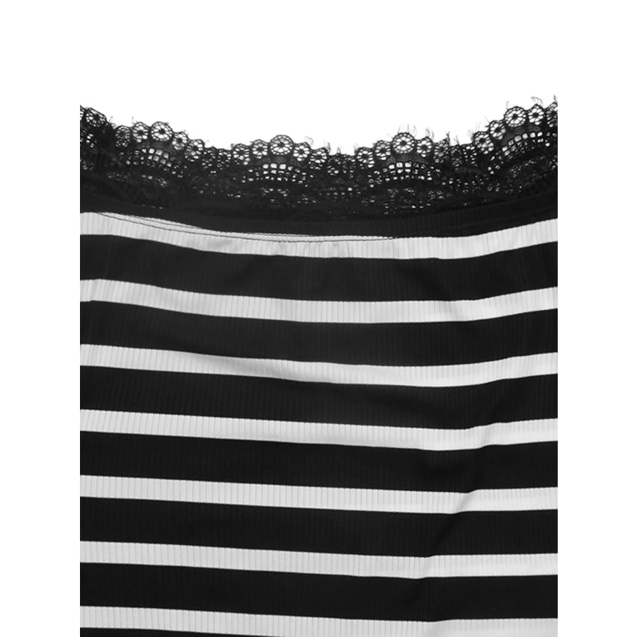Lace Detail Off Shoulder T-Shirt Apparel and Accessories